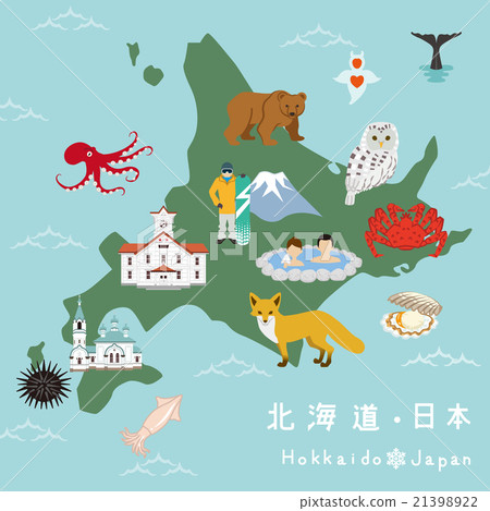 图库插图 北海道插图地图