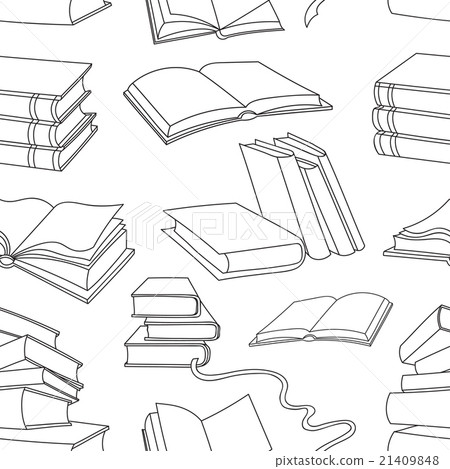 插图素材: books pattern isolated on white background