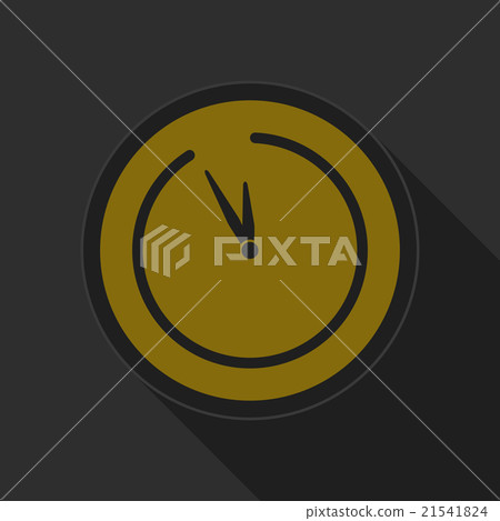 插图素材: dark gray and yellow icon - last minute clock