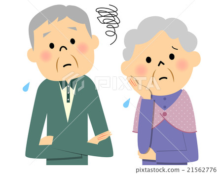 图库插图: 年长夫妇遇到麻烦