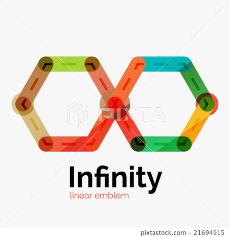 插图素材: vector infinity logo, flat colorful design
