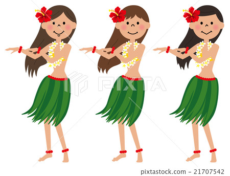 stock illustration: hula girl see all