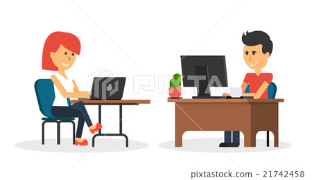 图库插图: people work in office design flat
