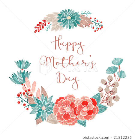 插图素材: happy mothers day greeting card