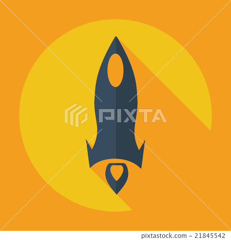插图素材: flat modern design with shadow icon rocket