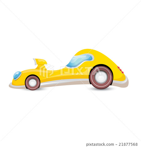 图库插图: vector cartoon orangecar isolated on white