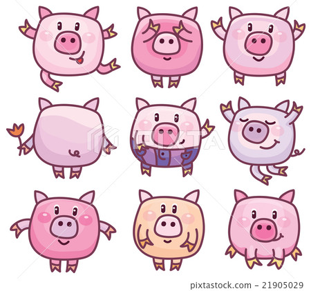 图库插图: vector pigs cartoons.