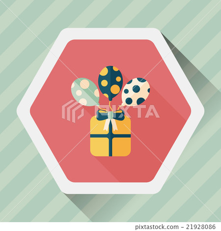 插图素材: birthday presents flat icon with long shadow,eps10