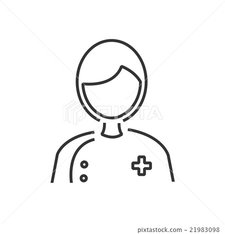 图库插图 line icon male doctor avatar