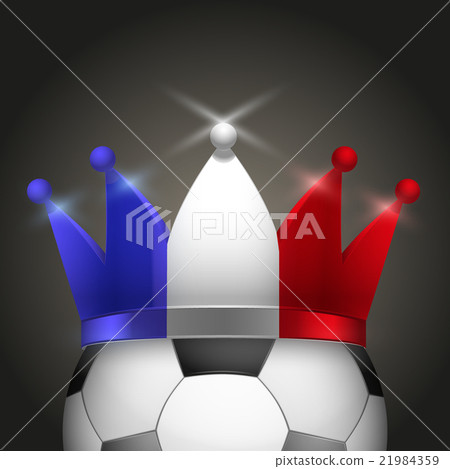 插图素材: soccer ball with french flag crown.