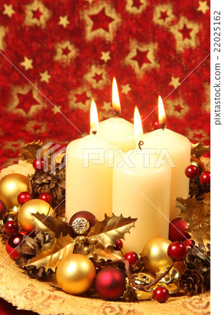 图库照片: christmas decoration with candles