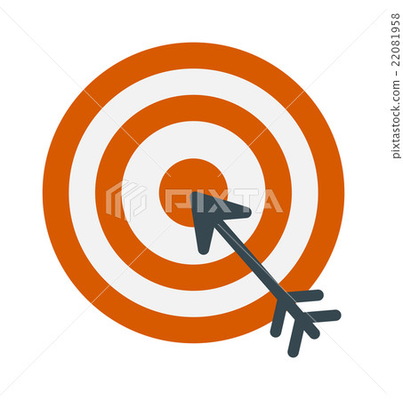 图库插图 successful shoot goal icon darts target aim on