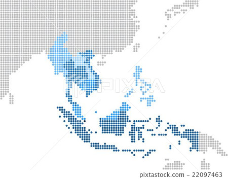 图库插图 circle dot south east asia and nearby countries ma