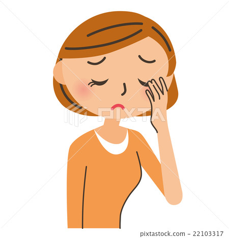 插图素材 一个眼睛疲惫的女人