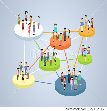 插图素材: social network connection communication people