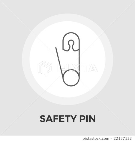 插图素材: safety pin vector flat icon