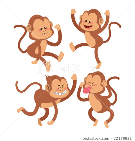 插图素材: monkey cartoon design , vector illustration