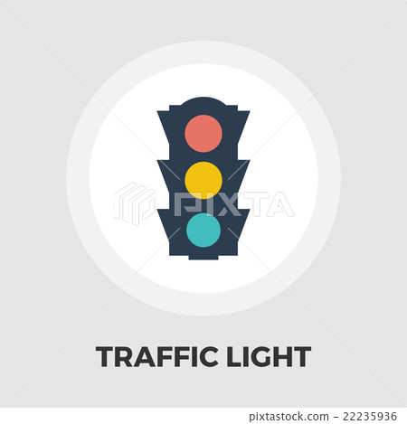 插图素材: traffic light icon flat