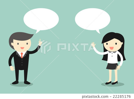 插图素材: boss talking with business woman.