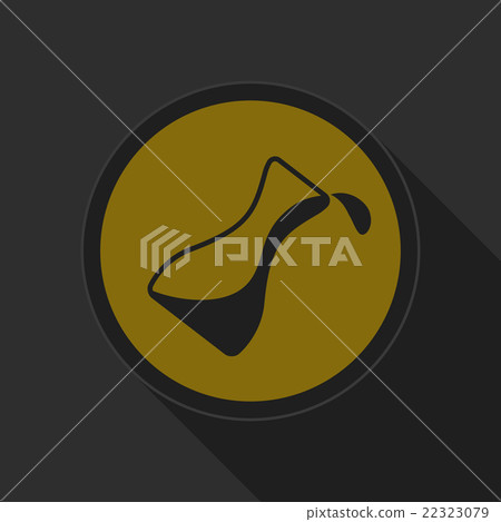 插图素材: dark gray and yellow icon - flask with a drop