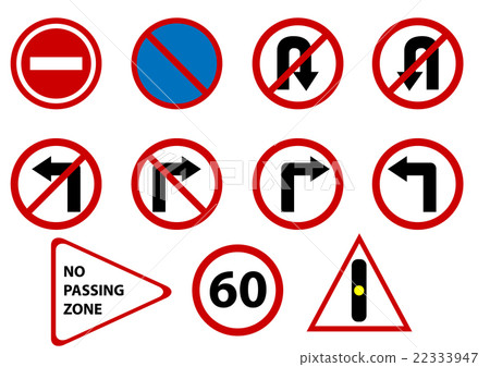 插图素材: vector traffic signs isolated