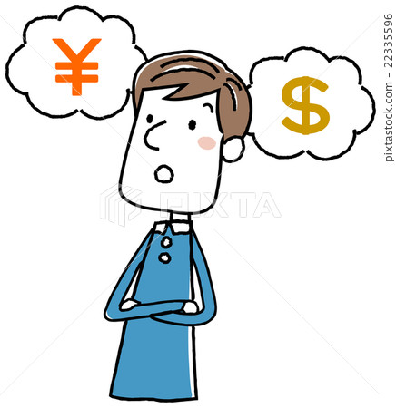 思考/担心 插图 插图素材:年轻人思考钱美元 首页 插图 姿势/表情