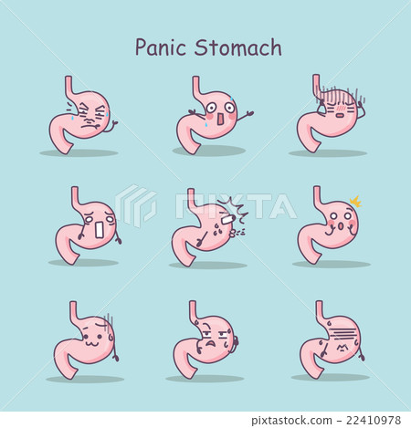 插图素材: panic cartoon stomach set 查看全部