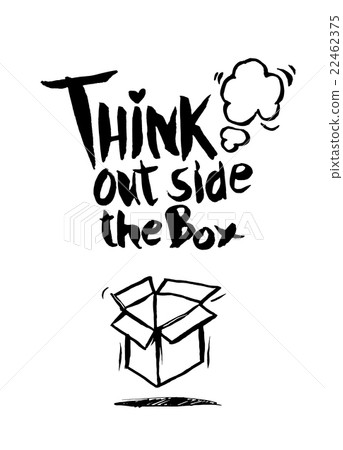 think out,think 插图素材: hand drawn doodles,think out side the box concept