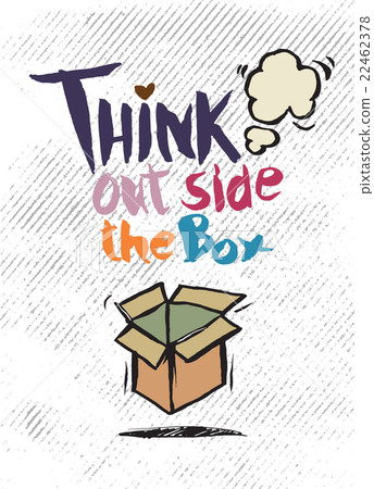 think out,think 插图素材: hand drawn doodles,think out side the box concept