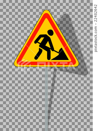 插图素材: road signs. roadworks on transparent background