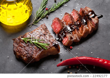 图库照片 grilled striploin steak