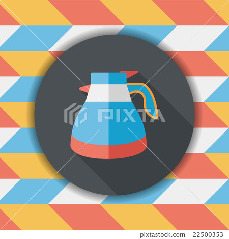 插图素材: coffee kettle flat icon with long shadow,eps10 查看