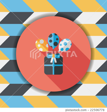 插图素材: birthday presents flat icon with long shadow,eps10