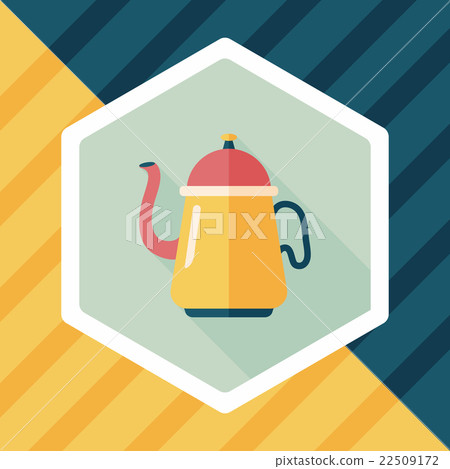 插图素材: coffee kettle flat icon with long shadow,eps10 查看