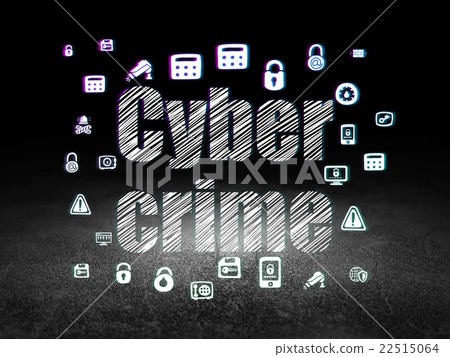 插图素材: protection concept: cyber crime in grunge dark 查看