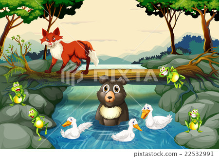 theanimals动漫,动漫ticklethefeet 插图素材: wild animals by the river