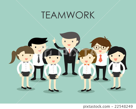 图库插图: group of business people, teamwork concept.