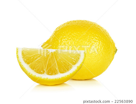 图库照片: yellow lemon isolated on the white background