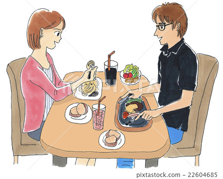 图库插图: 午餐约会婚姻所有者夫妇