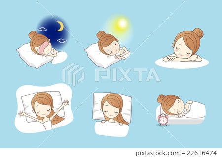 图库插图: cartoon young beauty sleep