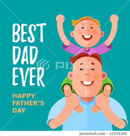 插图素材 best dad ever happy fathers day vector