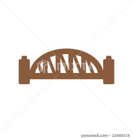 插图素材: flat icon white background sydney harbour bridge