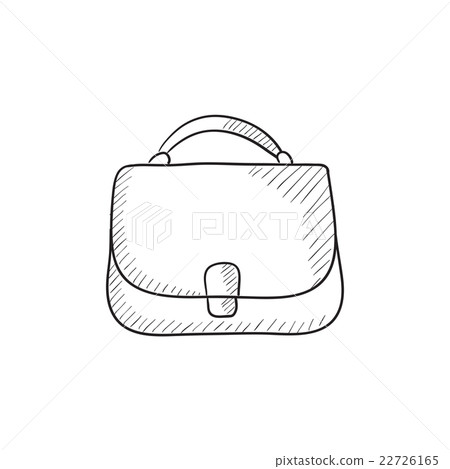 插图素材 female handbag sketch icon.