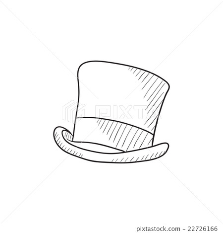 插图素材: top hat sketch icon.