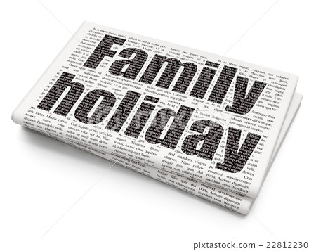 插图素材: vacation concept: family holiday on newspaper