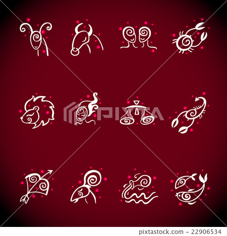 插图素材: horoscope zodiac star signs, vector set. 查看全部