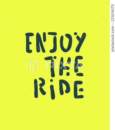 插图素材: vector illustration with enjoy the ride text, logo