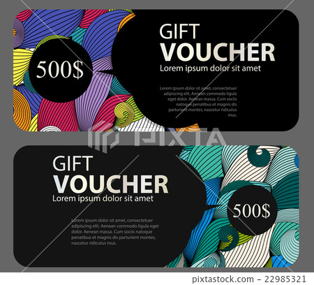 插图素材: gift voucher template for your business. vector