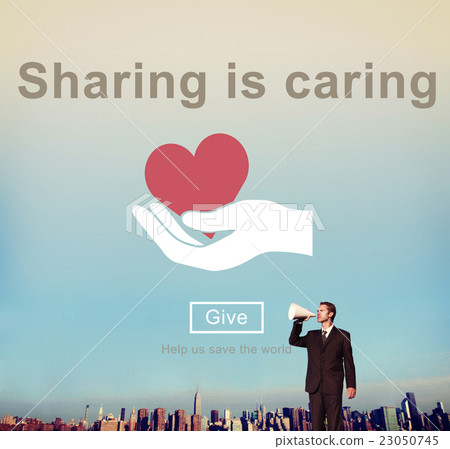 图库照片: sharing caring share opinion social networking concept