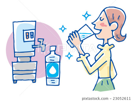 插图素材 矿泉水 水 一个年轻成年女性